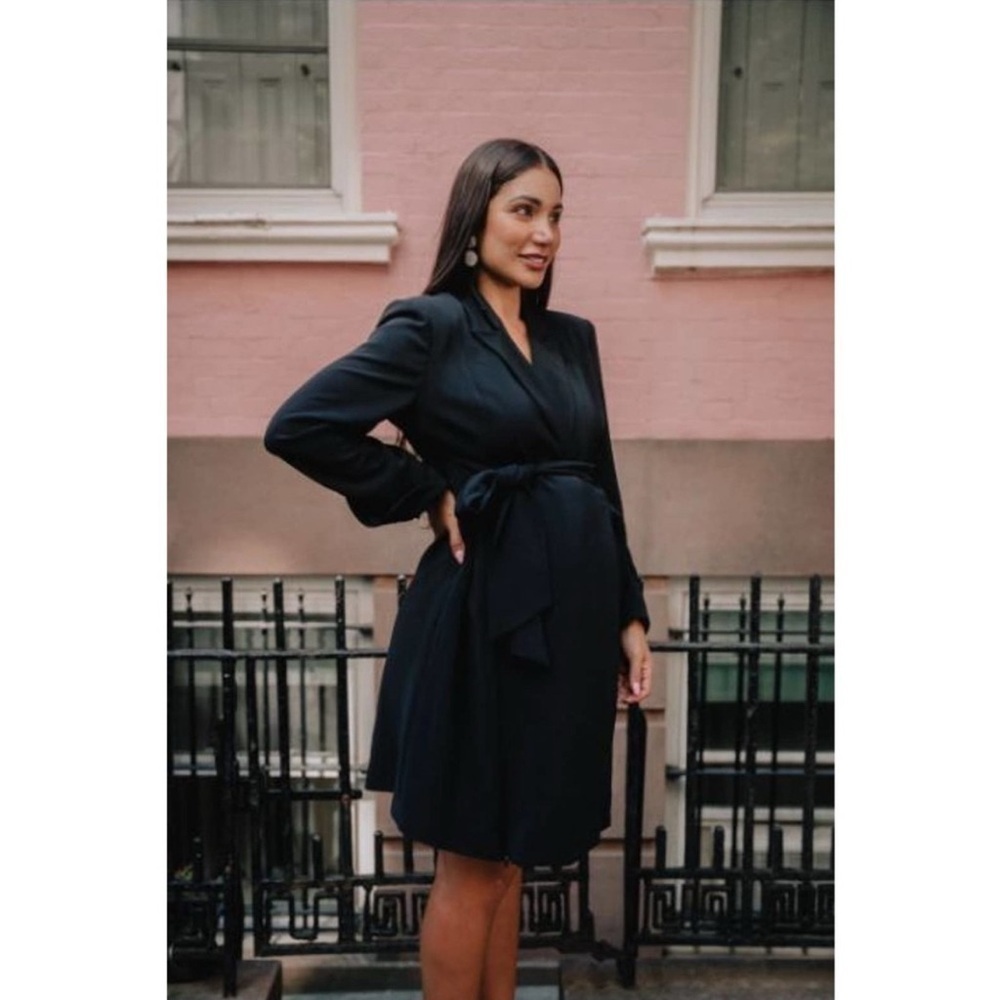 Emilia George Marie Blazer Transitional Maternity Knee Length Shirt Dress Sz XS